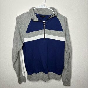 J crew Blue and Gray Half-Zip Sweater